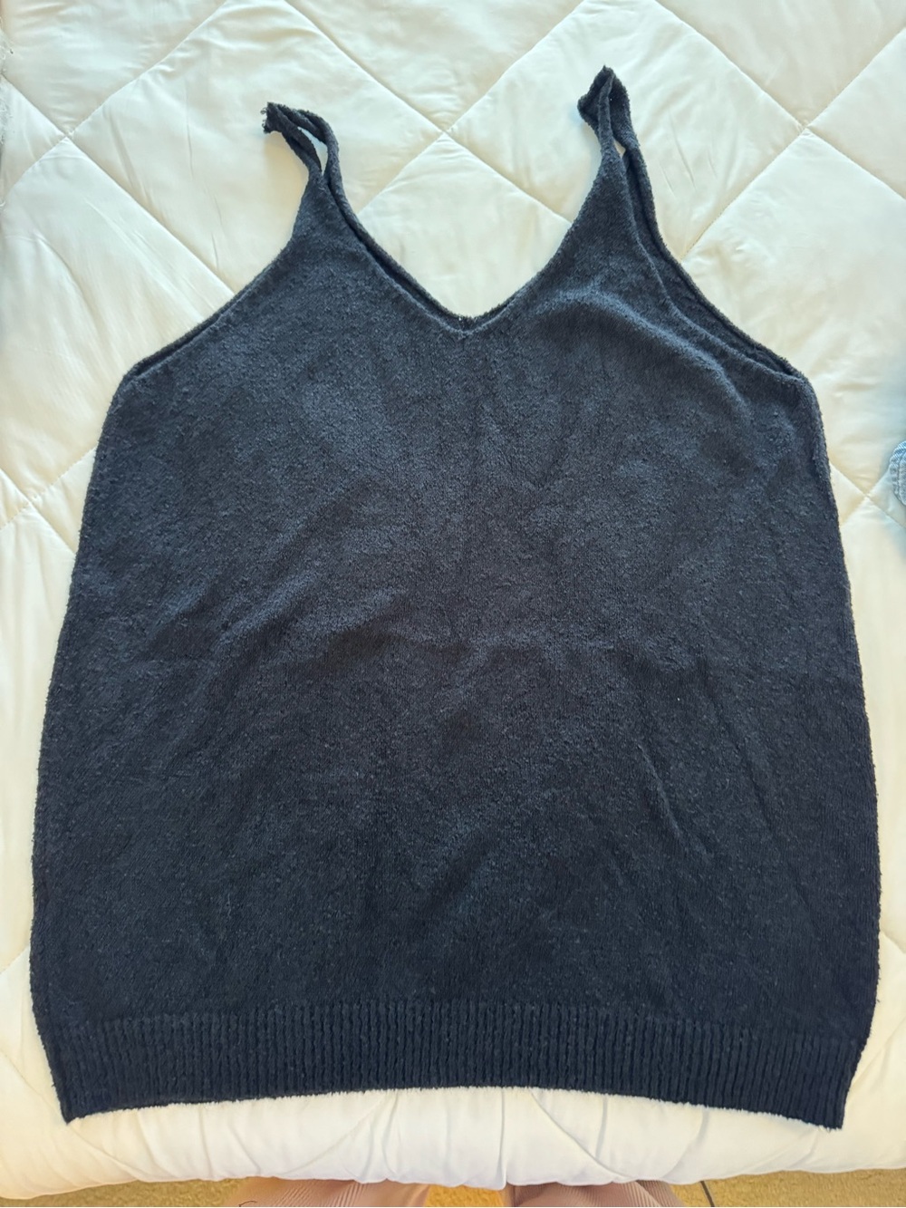 Women's Black V-Neck Knit Sweater Tank